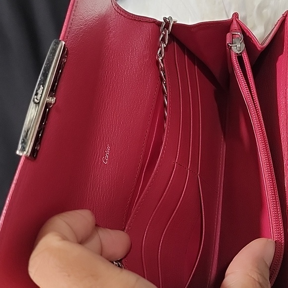Cartier Bubble Gum Pink long Bifold wallet with silver hardwear - Picture 9 of 15